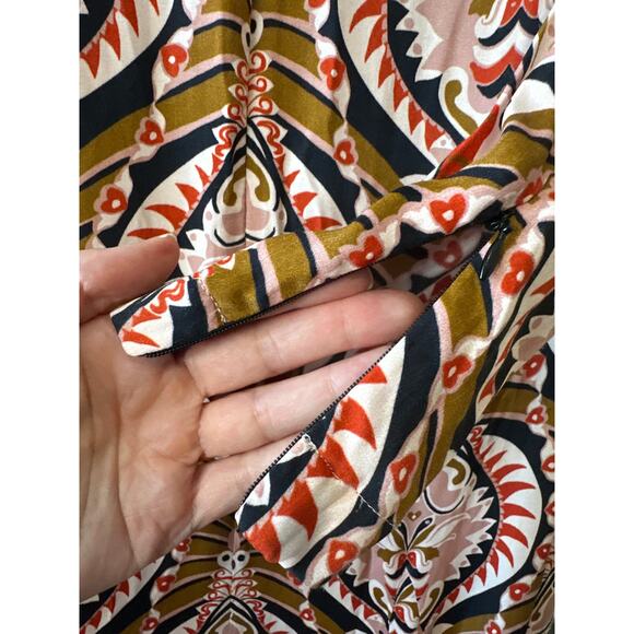 Farm Rio NWT Pineapple Jewelry Midi Dress Brown Pink Print Size Small - Picture 8 of 12